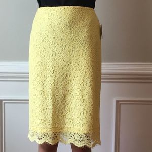 NWT Liz Claiborne Yellow Knee Length Skirt SZ S